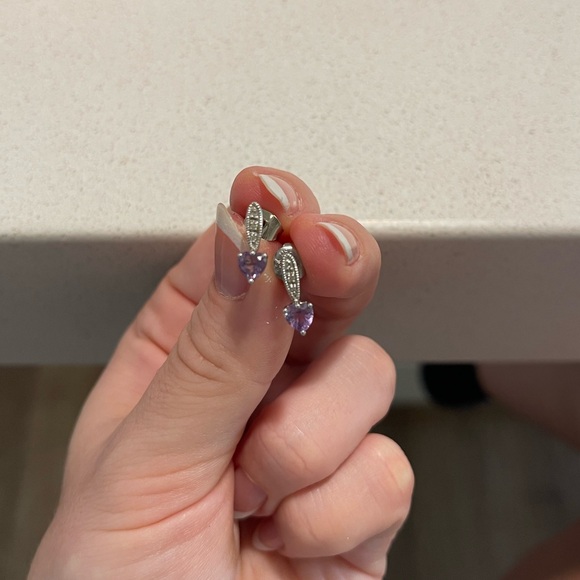 KAY Heart Drop Birthstone Earrings - Picture 3 of 11